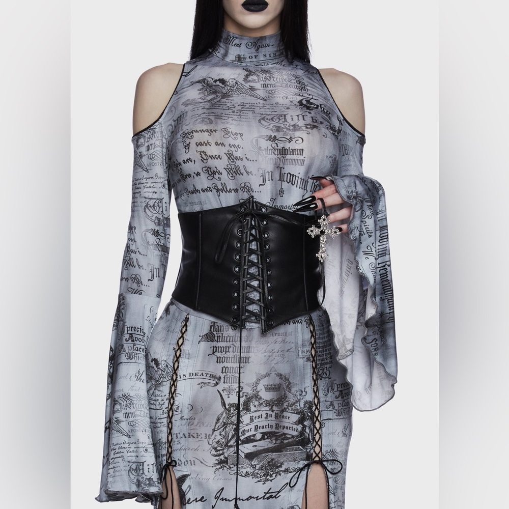 NWT Dolls Kill Widow Bound By Soul Waist Cincher Corset Size L/XL - Picture 4 of 15